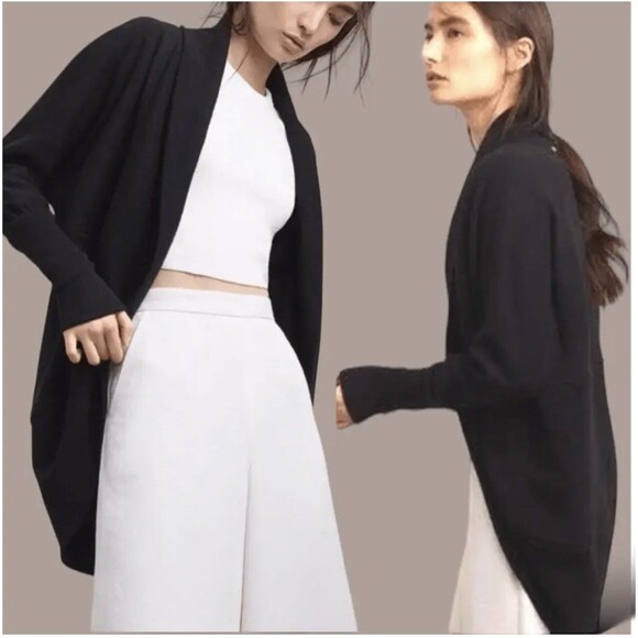 Wilfred Diderot Cocoon Cardigan Sweater Women Small Black Vneck @k8 - Picture 1 of 7